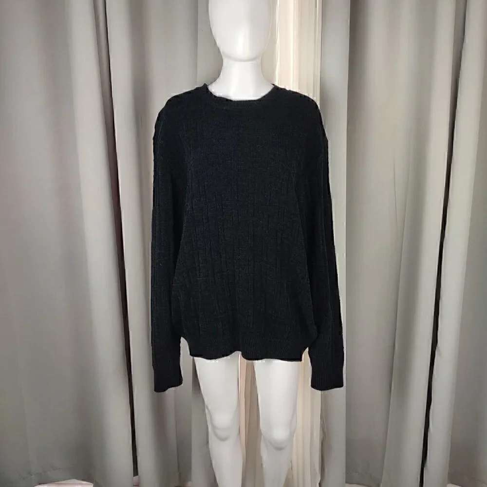 Croft & Barrow Extra Soft Crewneck Black Sweater Size Large - Picture 3 of 11